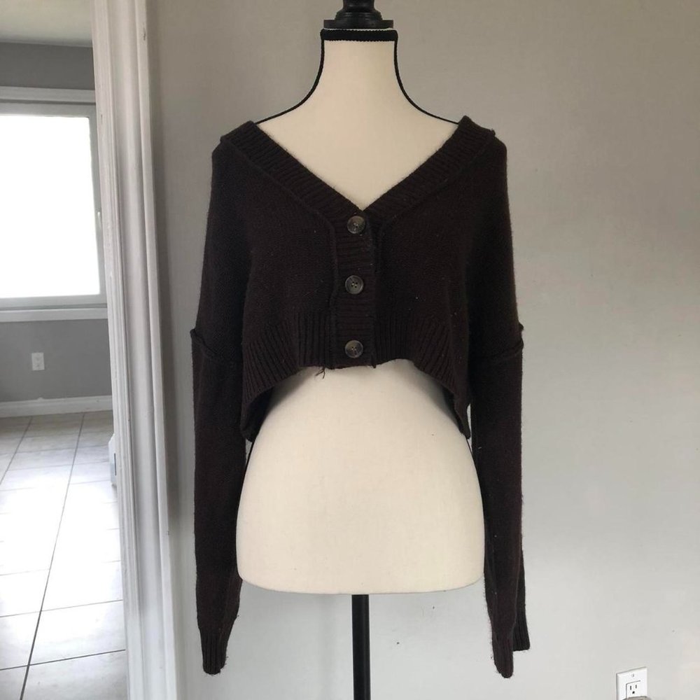 Garage cropped knit cardigan